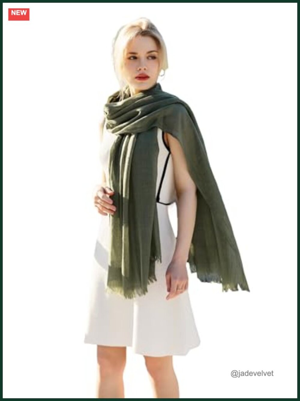 Solid Color Fringe Scarf Shawl Wrap for Women Men Lightweight Polyester Viscose
